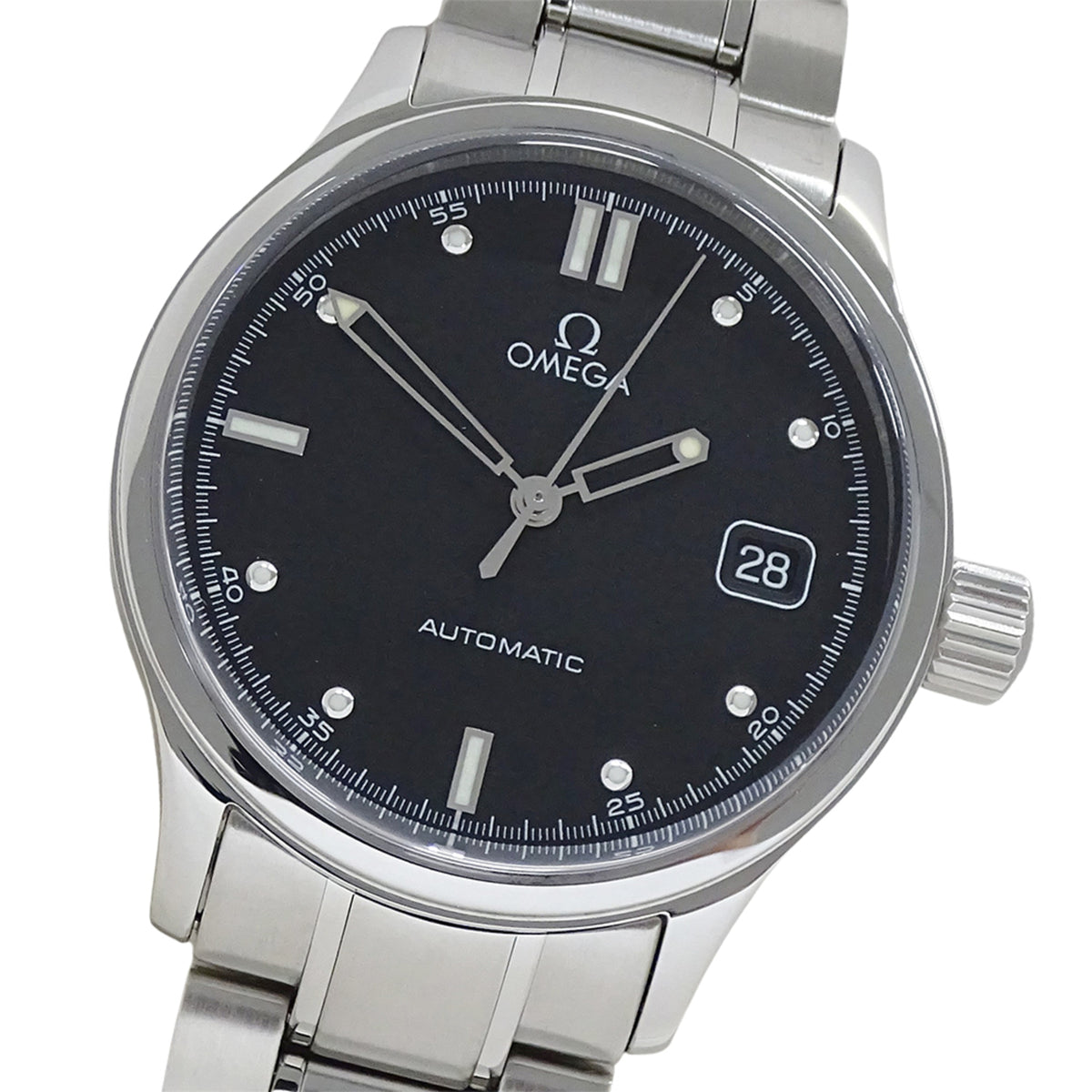 Pre-Owned OMEGA Classic 5203.50 Men's Watch with Date Display, Automatic, Stainless Steel, Silver/Black, Polished