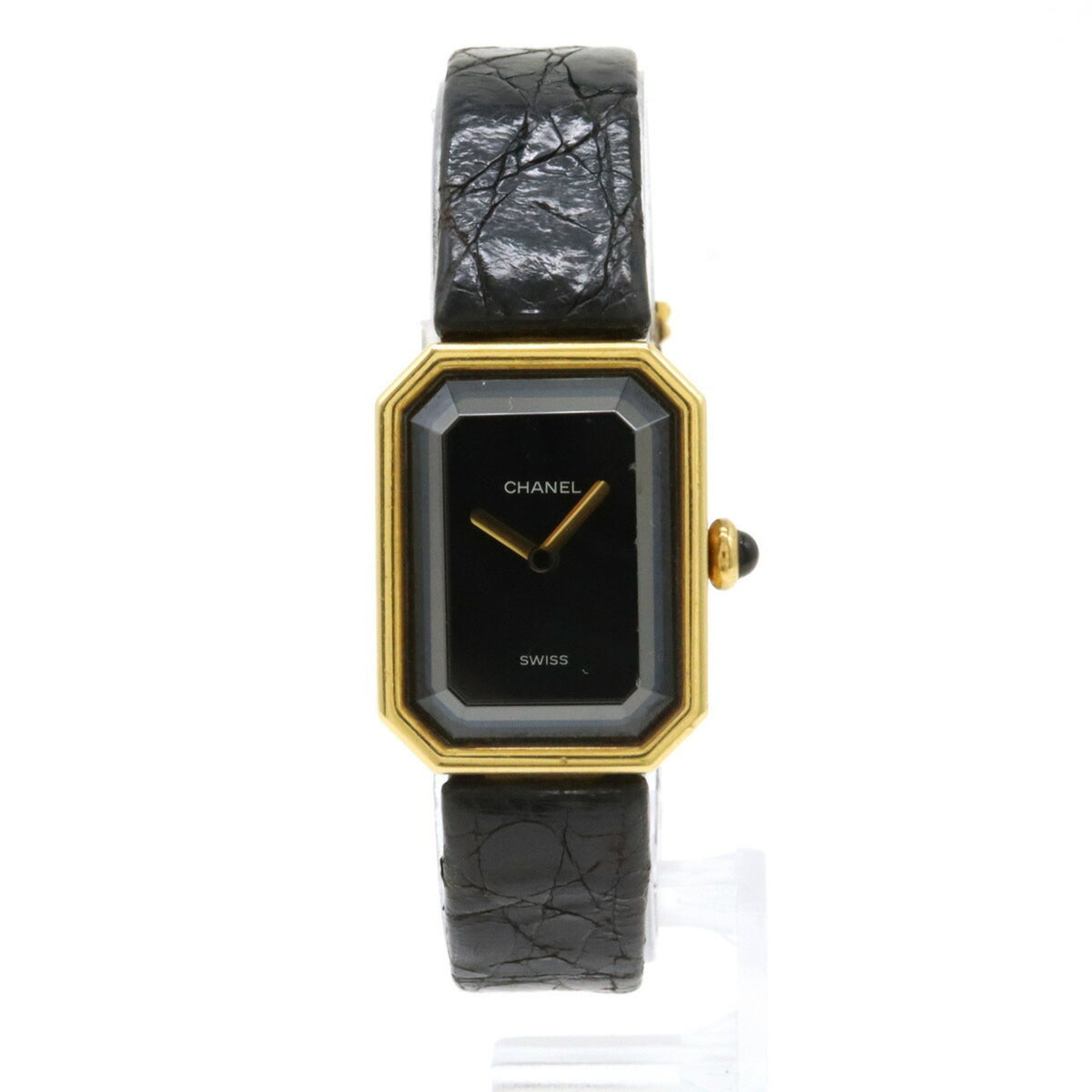 Gebrauchte CHANEL Premiere K18YG 750 Gelbgold Lederarmband Damenuhr H0090 