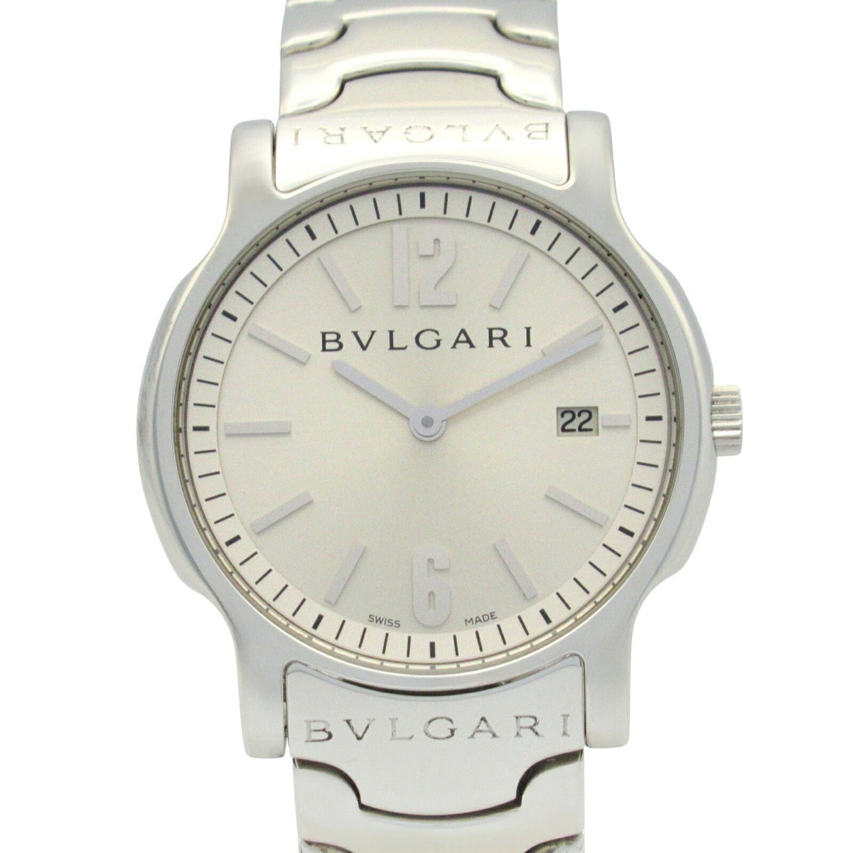 Gebrauchte BVLGARI Solotempo Uhr Edelstahl Herren Silber ST35S 