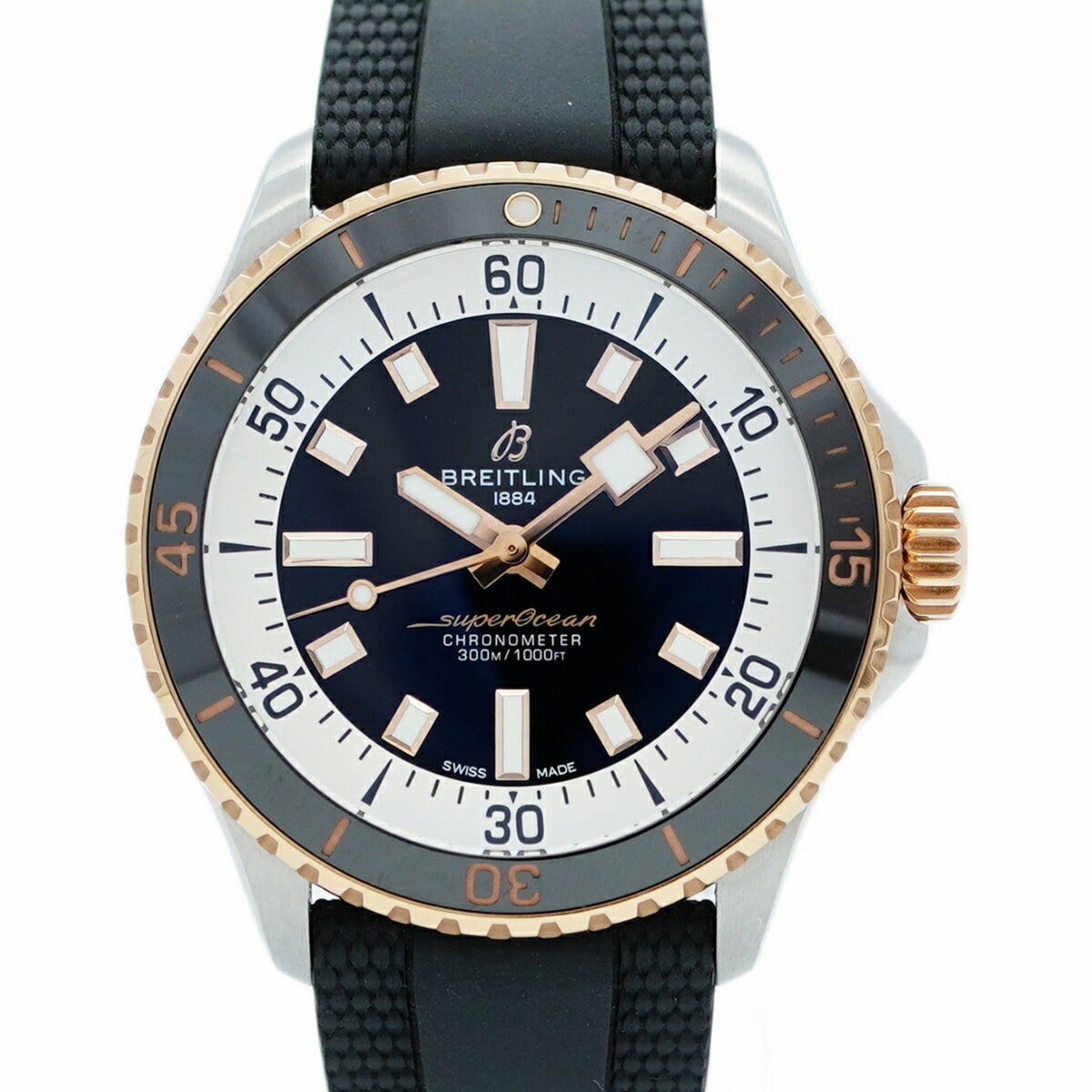 Pre-Owned Breitling Superocean U17375 Black Dial Men's Watch