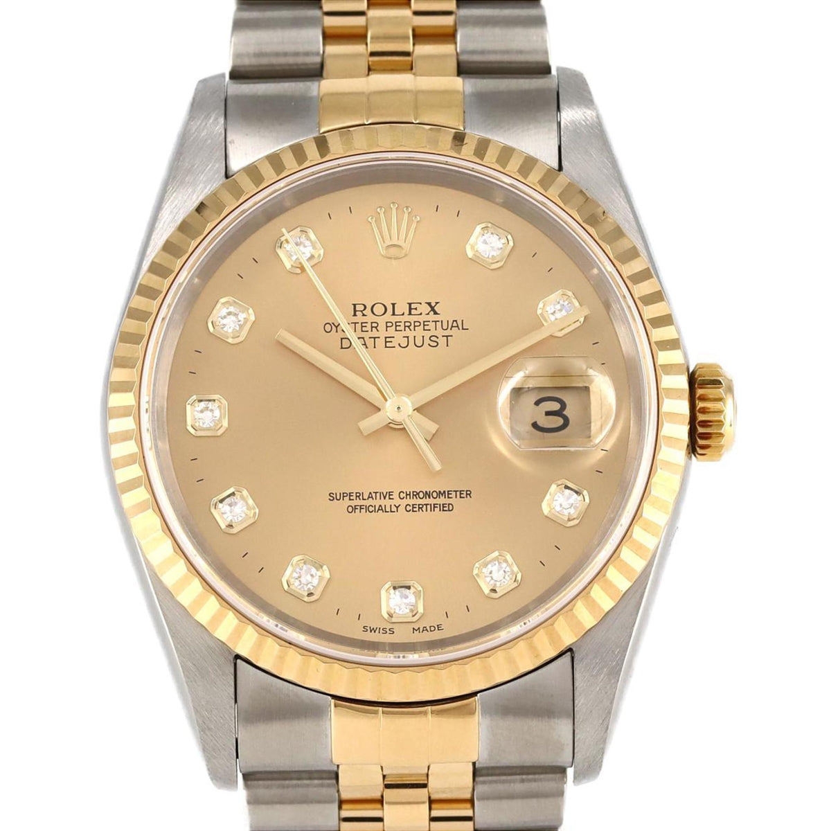 Gebrauchte Rolex Datejust 16233G SSxYG Automatikuhr K-Serie 
