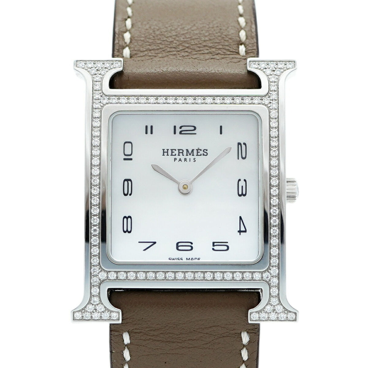 Pre-Owned Herm?s H Watch HH1.531 White Dial Women's