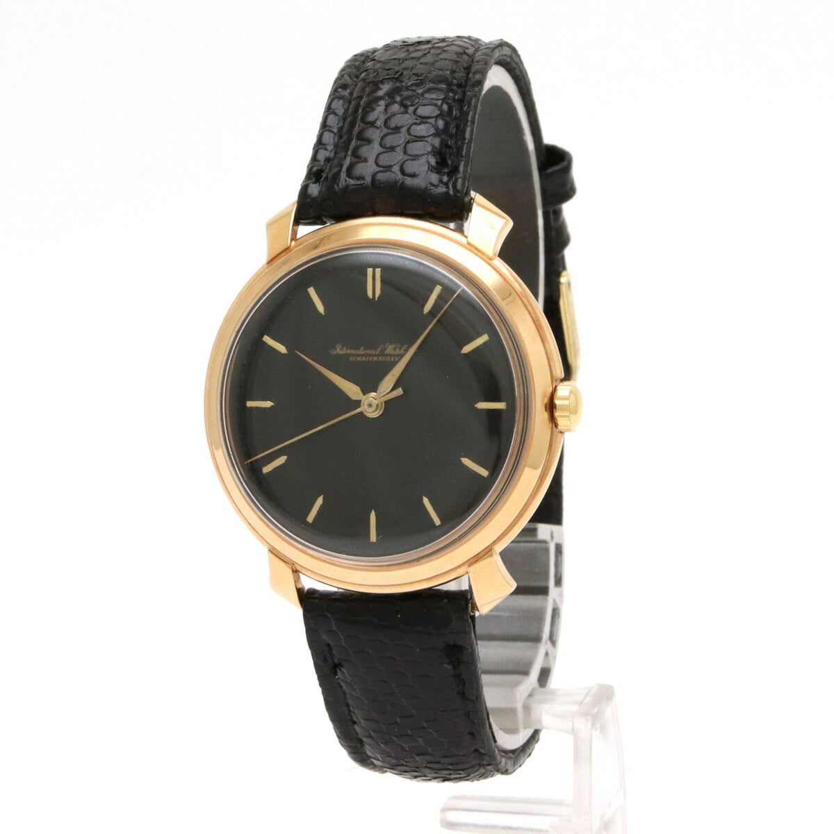 Gebrauchte IWC International Watch Company Schaffhausen K18YG 750YG Lederarmband Handaufzug Herren 