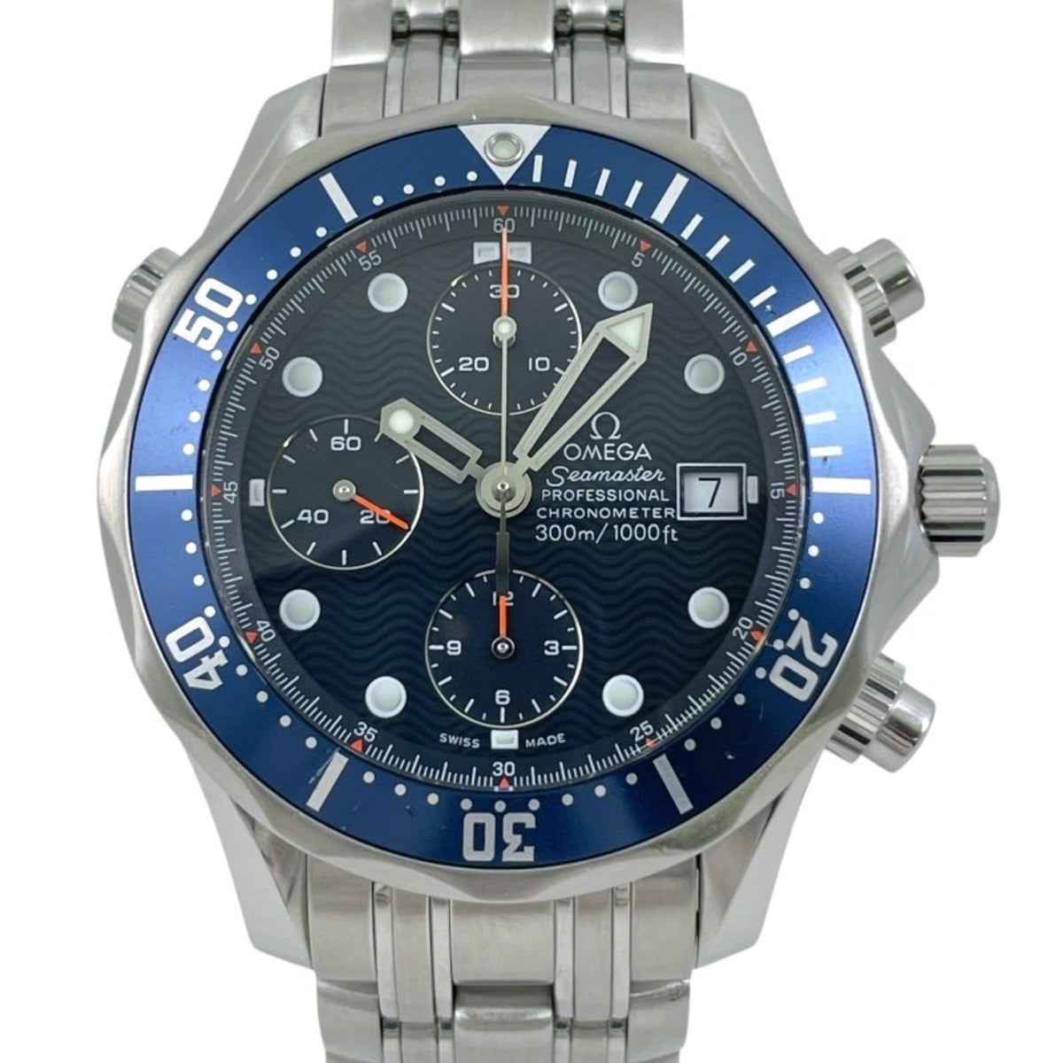 Gebrauchte OMEGA Seamaster Professional 2599.80 Herrenuhr aus Edelstahl, 300 m/1000 ft, blaues Zifferblatt, Automatik 