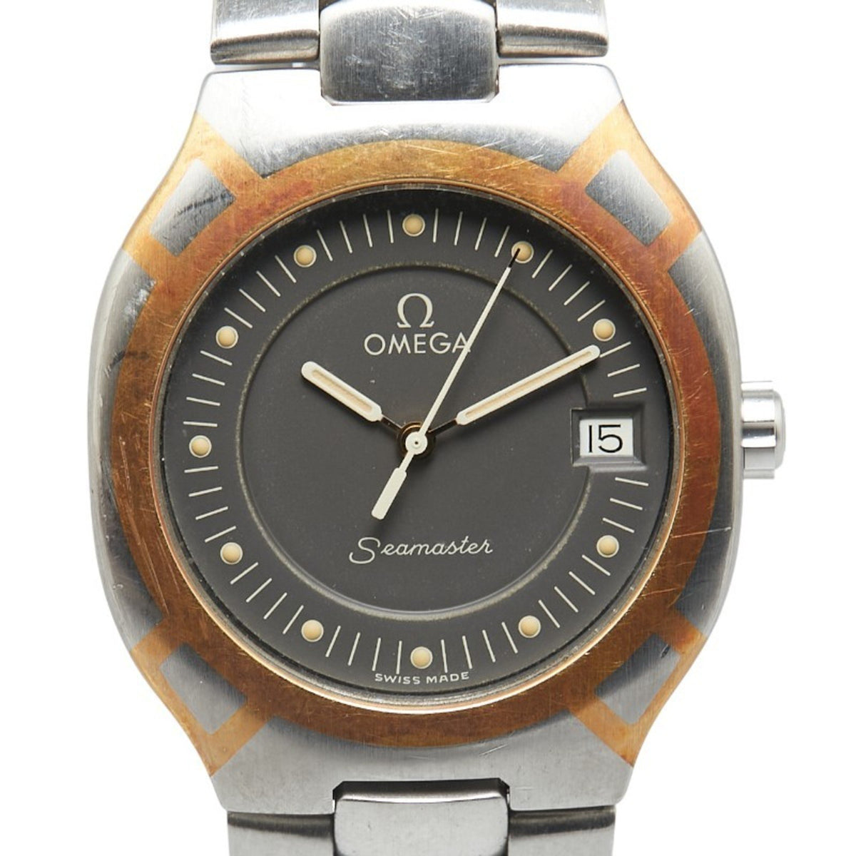Gebrauchte OMEGA Seamaster Polaris Uhr Quarz graues Zifferblatt Edelstahl Herren 