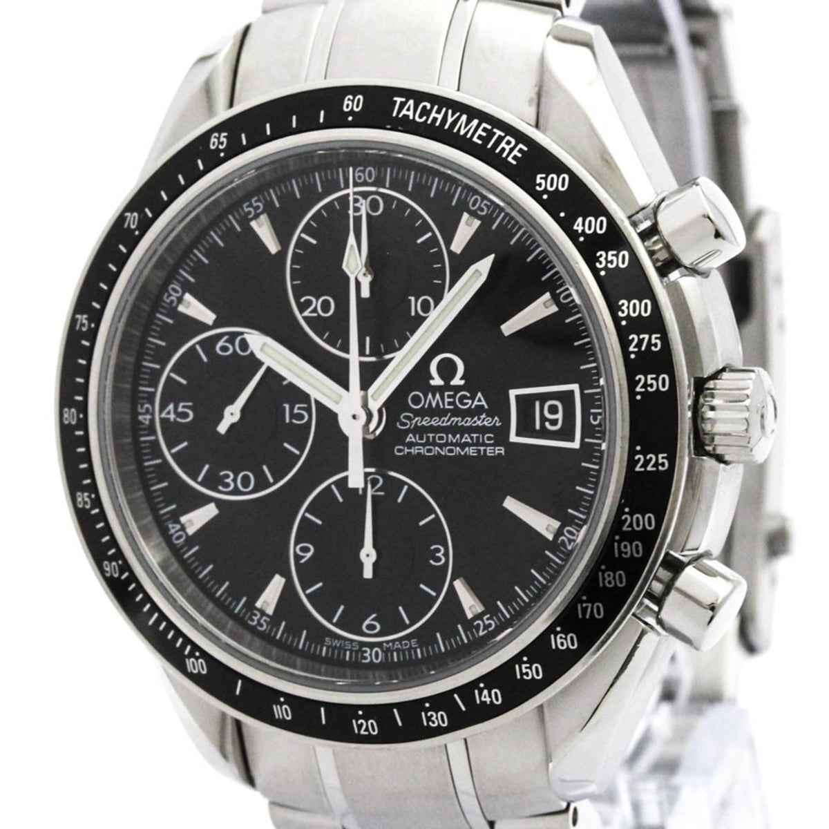 Pre-Owned OMEGA Speedmaster Date Steel Automatic Mens Watch 3210.50 Polished