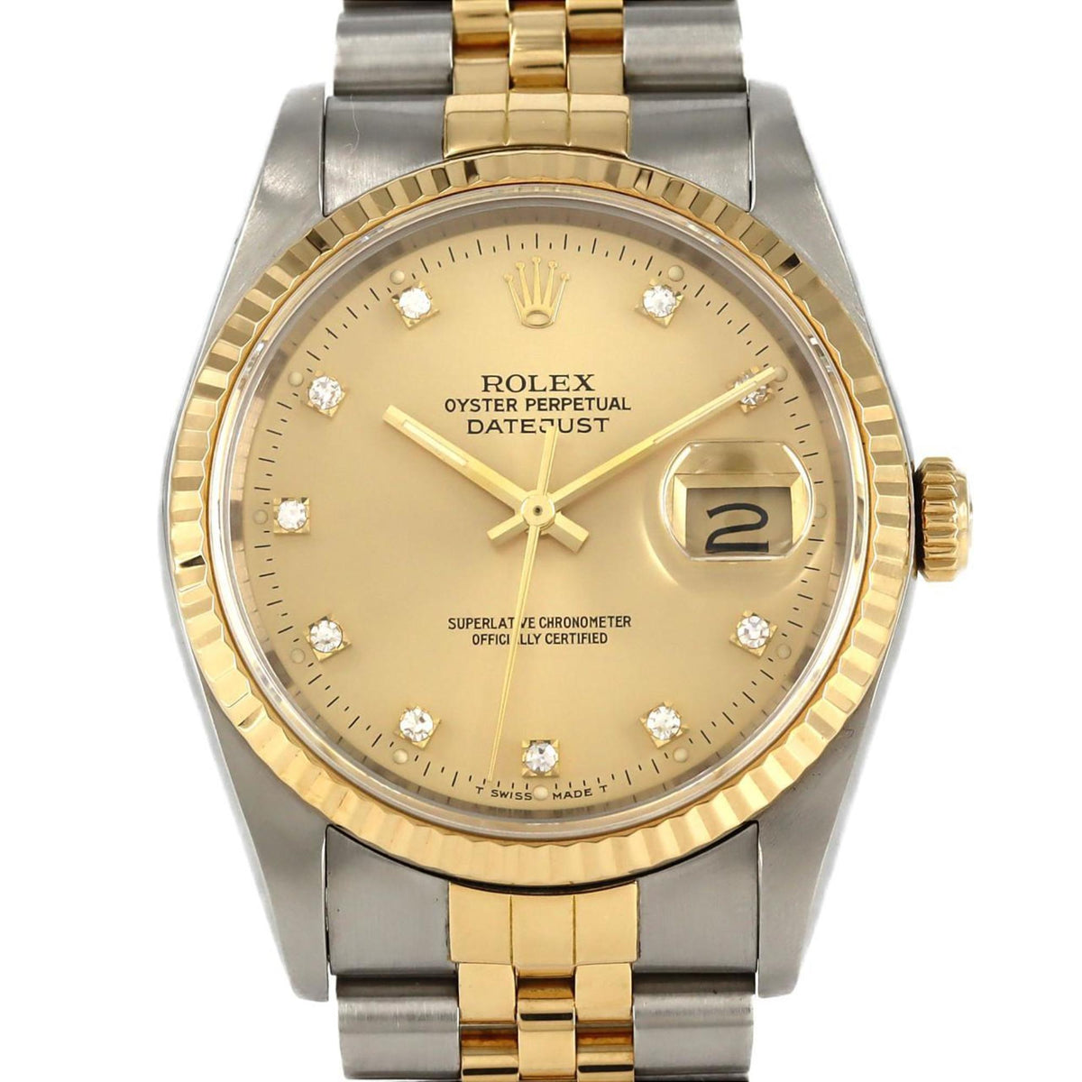 Gebrauchte Rolex Datejust 16233G. SSxYG Automatikuhr, R-Serie 