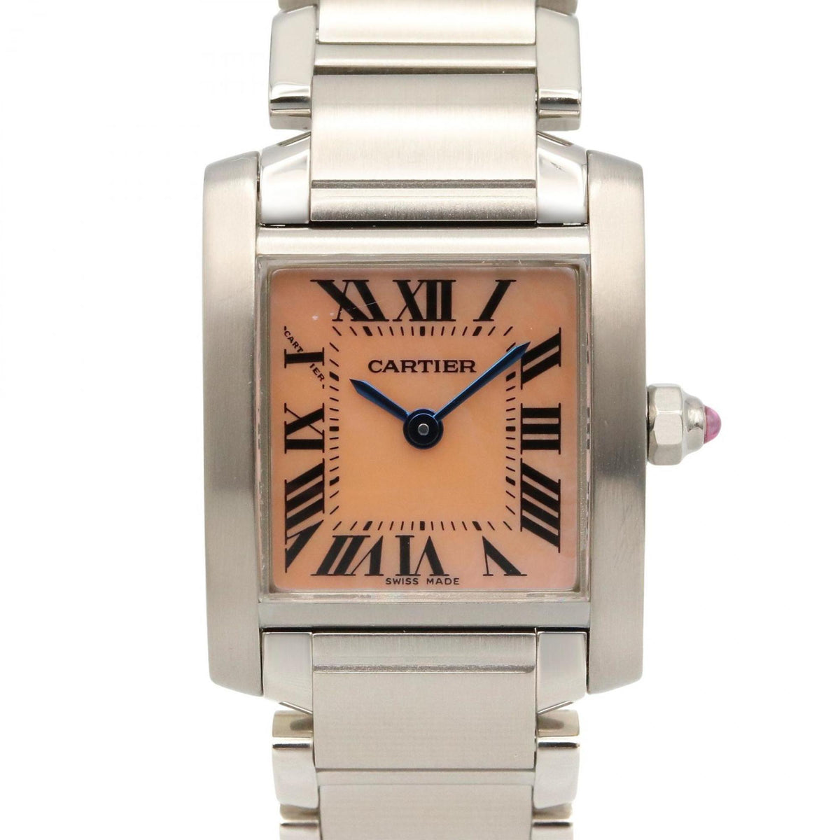 Pre-Owned Cartier Tank Fran?aise Small Watch, Stainless Steel, Women's, Pink, W51028Q3