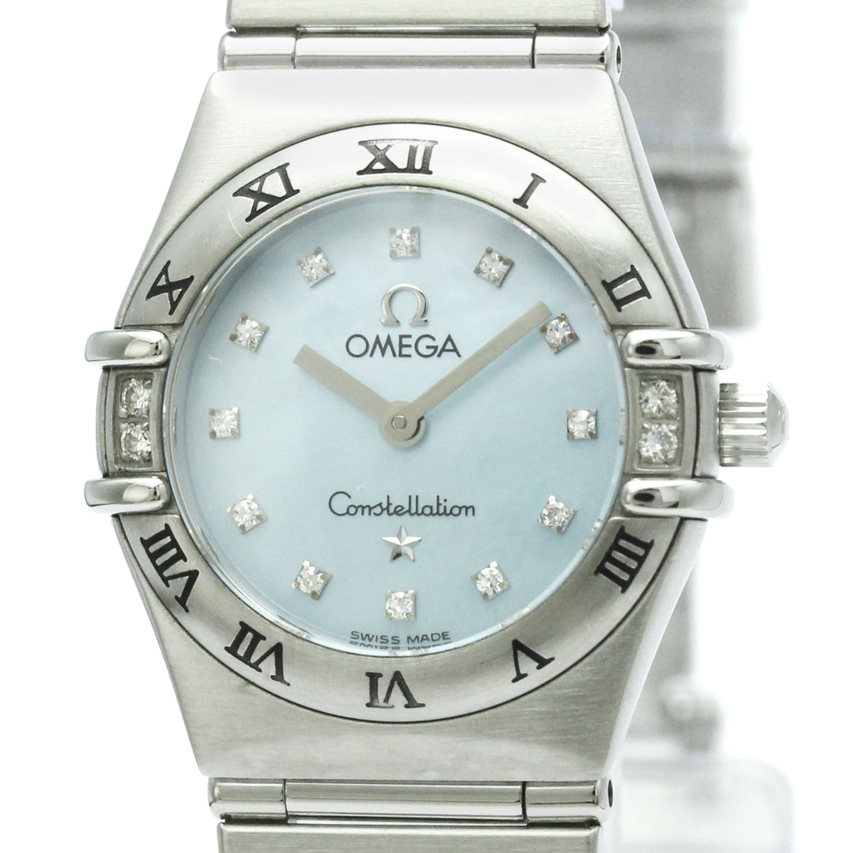 Pre-Owned OMEGA Constellation Diamond MOP Dial Quartz Steel Ladies Watch 1567.86 Polished