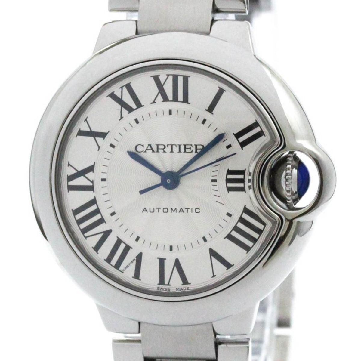 Gebrauchte, polierte Cartier Ballon Bleu MM Stahl-Automatikuhr mittlerer Größe W6920071 BF574222 