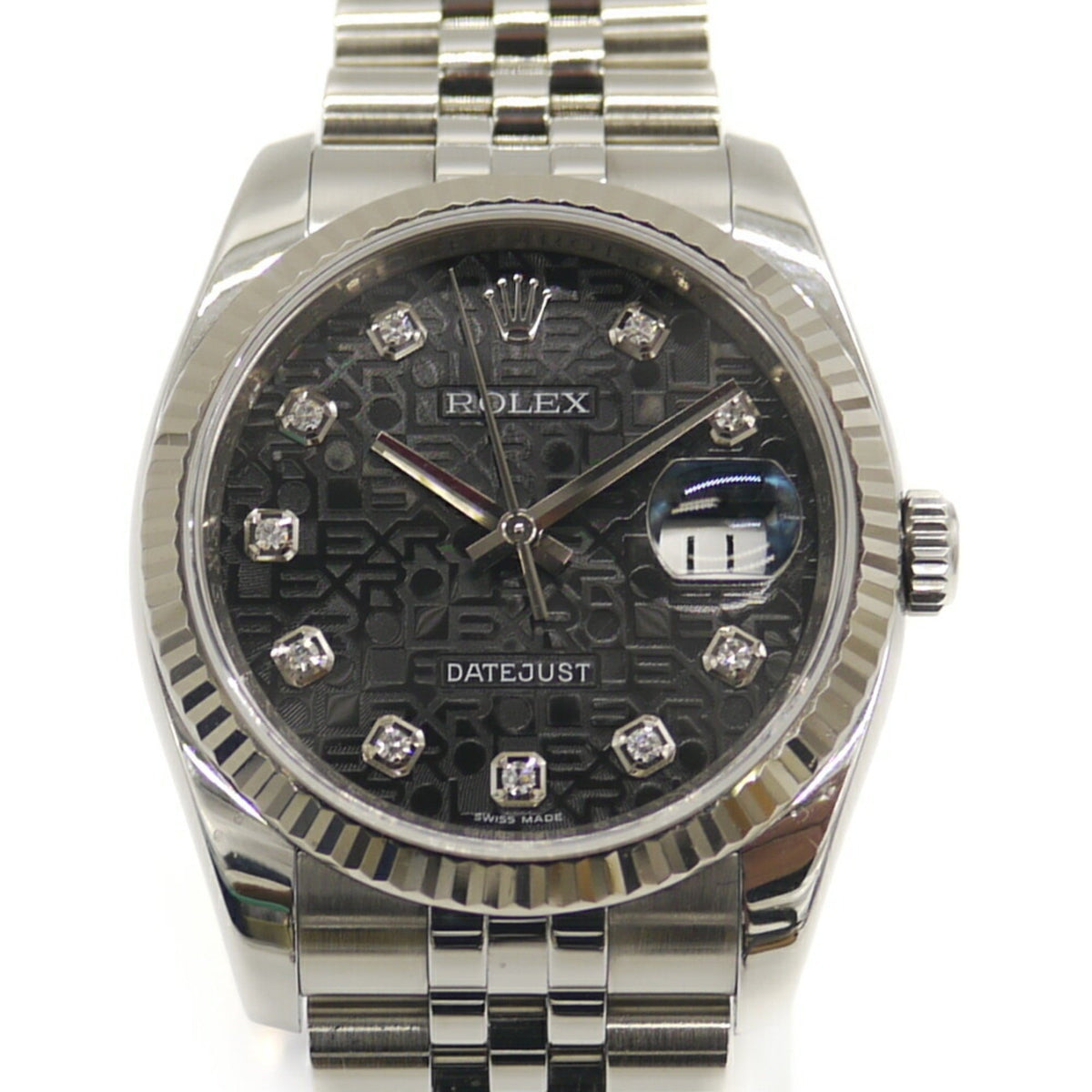 Pre-Owned ROLEX Rolex Datejust 10P Diamond 116234G SS/WG Automatic Jubilee Bracelet Computer Dial
