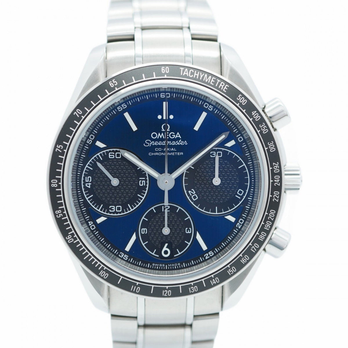 Gebrauchte Omega Speedmaster 326.30.40.50.03.001 Herrenuhr mit marineblauem Zifferblatt 