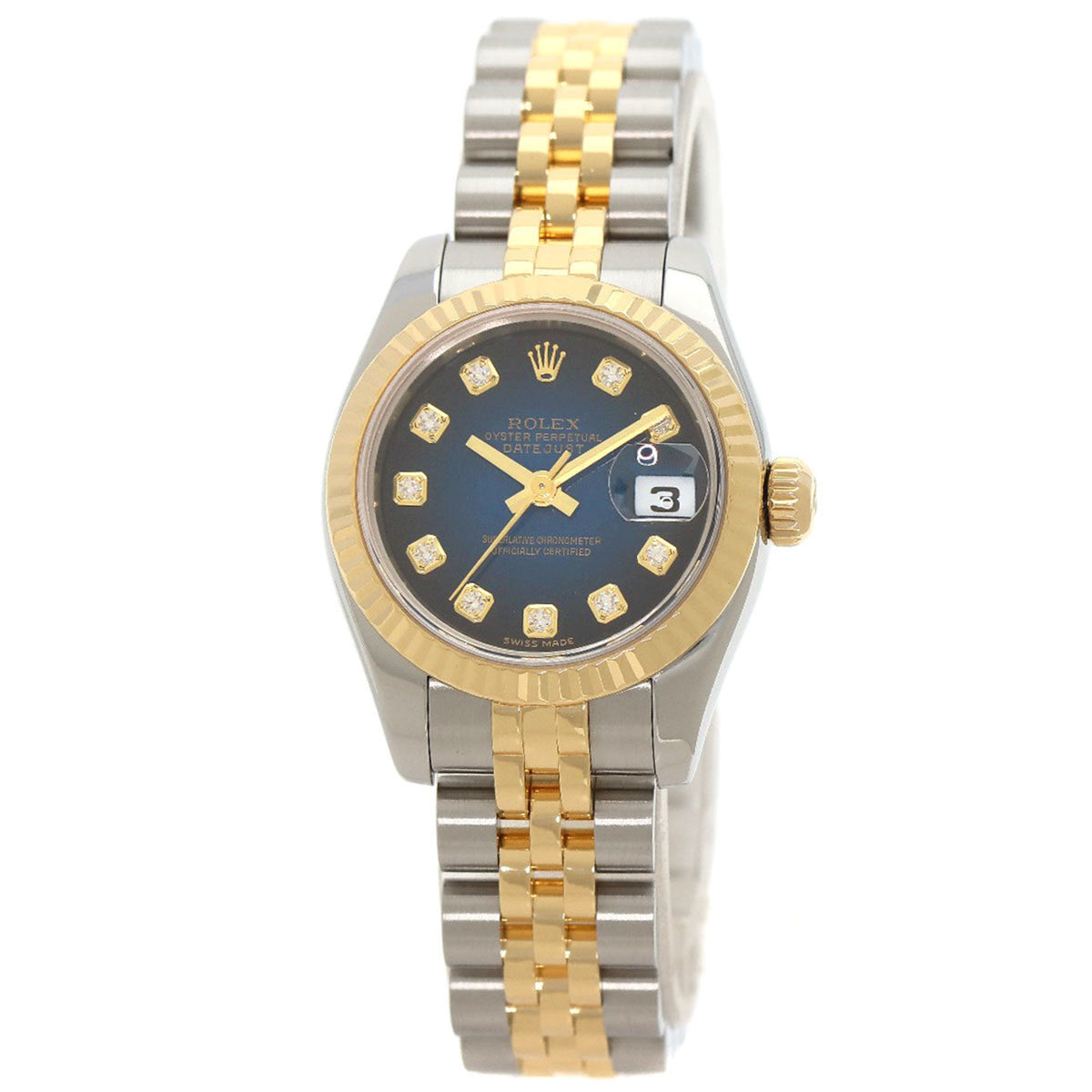 Gebrauchte Rolex 179173G Datejust 10P Diamant Uhr Edelstahl SSxK18YG K18YG Damen ROLEX 