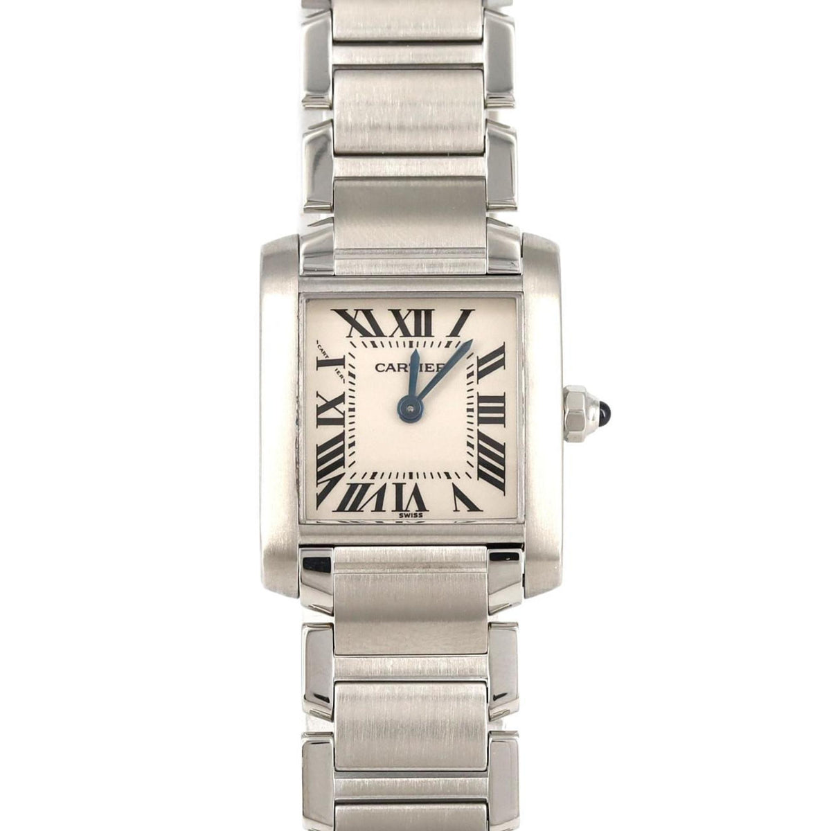 Gebrauchte Cartier Tank Francaise SM W51008Q3 SS Armbanduhr Quarz 