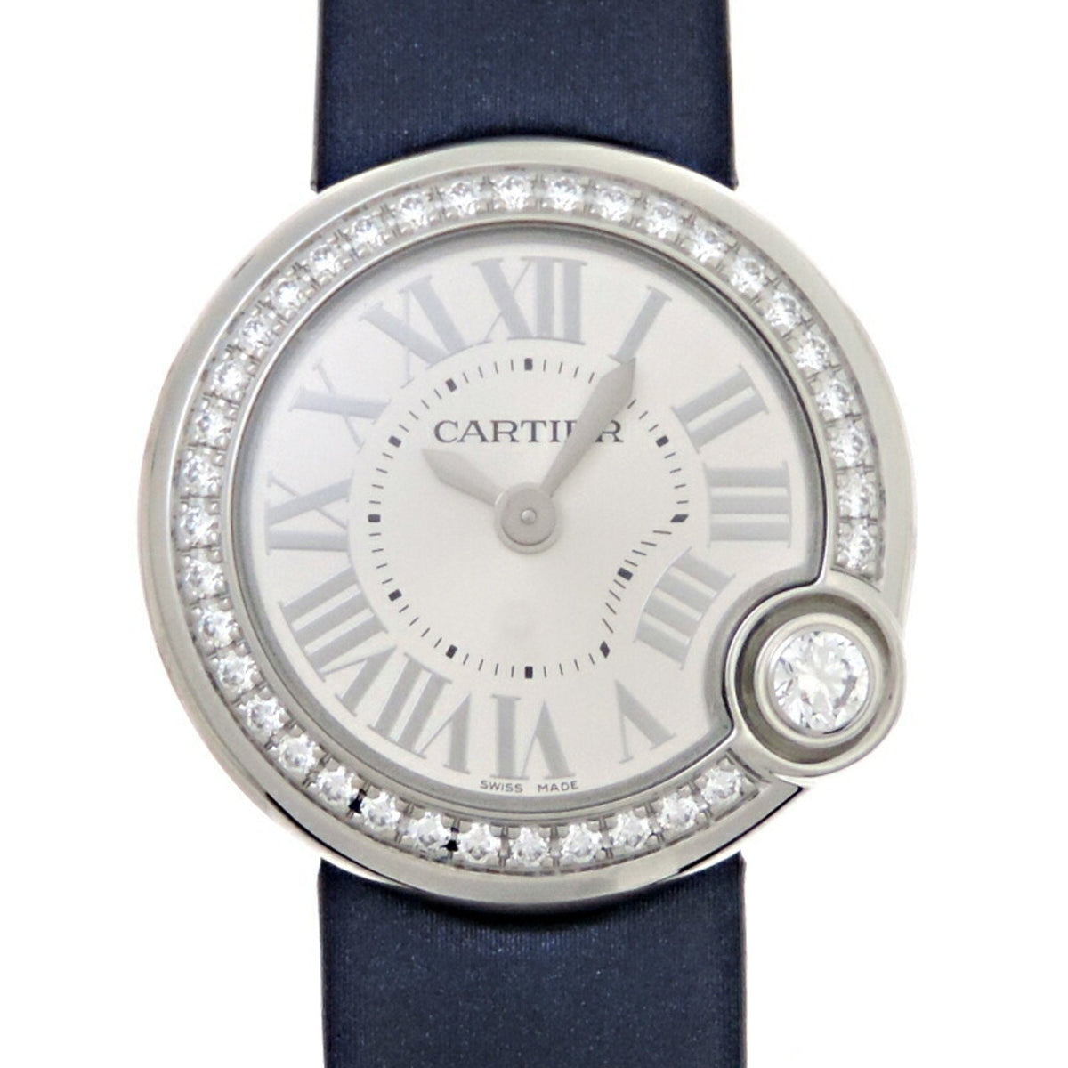 Gebrauchte Cartier Ballon Blanc de Uhr 26MM Diamant Damenarmbanduhr W4BL0002 