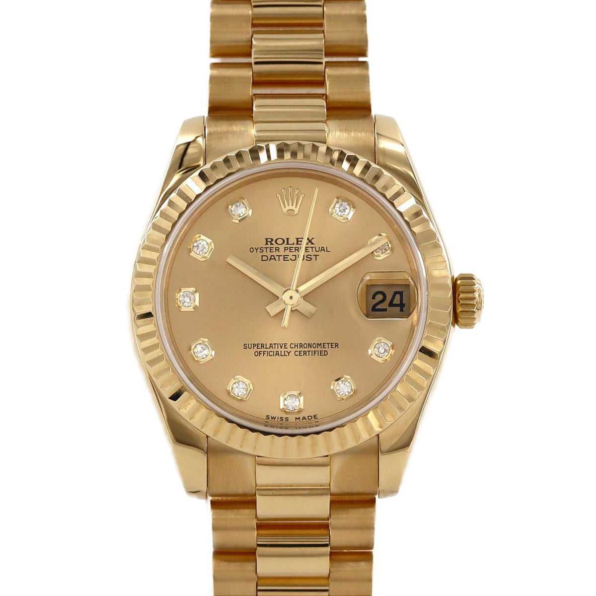 Gebrauchte Rolex Datejust 178278G YG Uhr Automatik Zufallszahl 