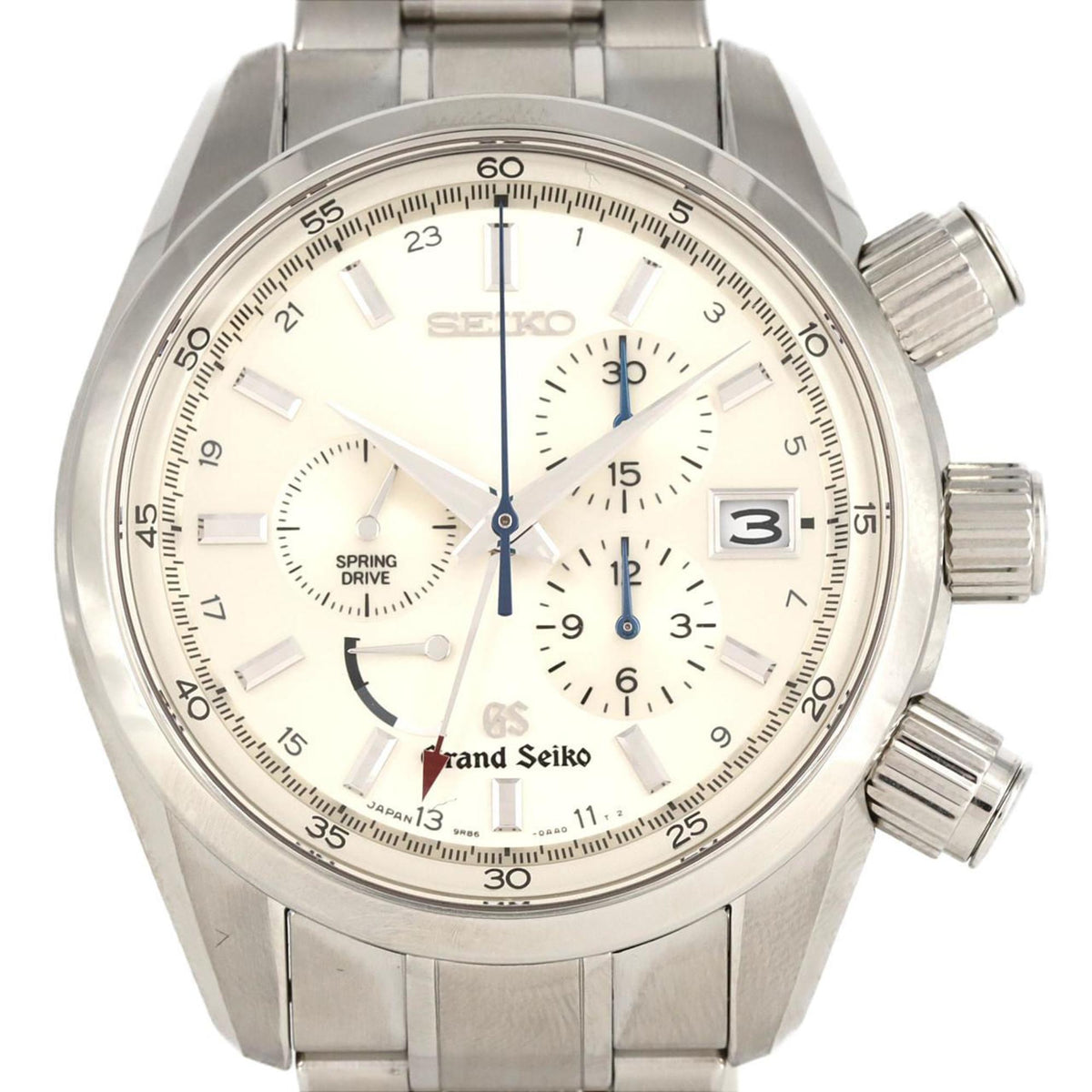 Gebrauchte Seiko Grand Spring Drive Chronograph 9R86-0AA0 SBGC001 SS Armbanduhr Automatik 
