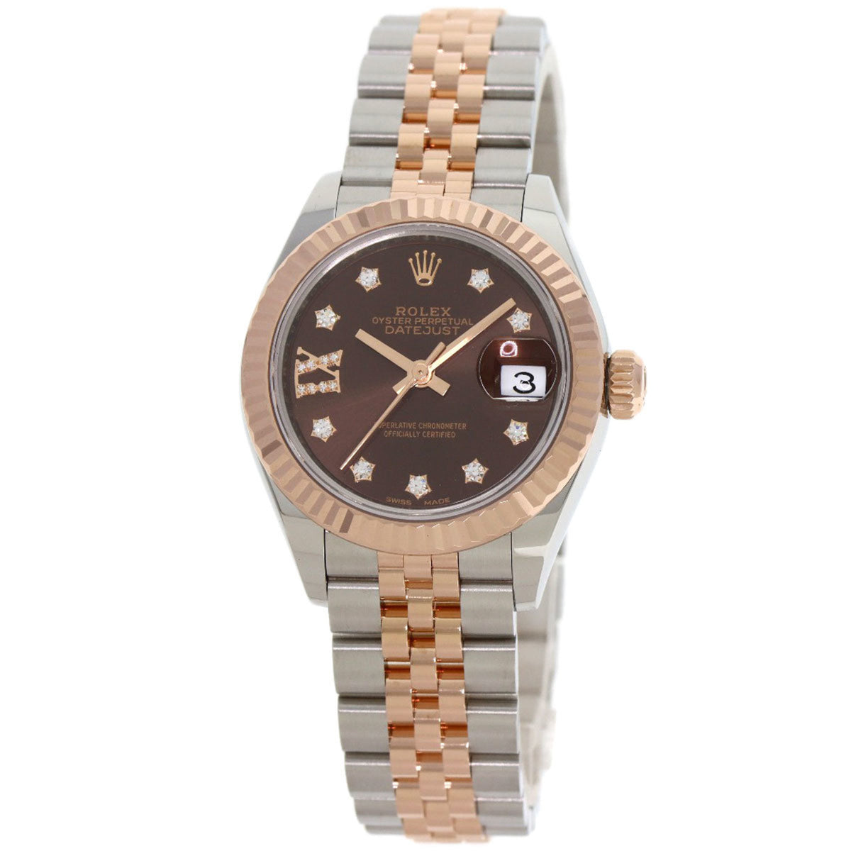 Gebrauchte Rolex 279171G Datejust 9P Star Diamond Uhr Edelstahl SSxK18PG Everose Gold Damen ROLEX 
