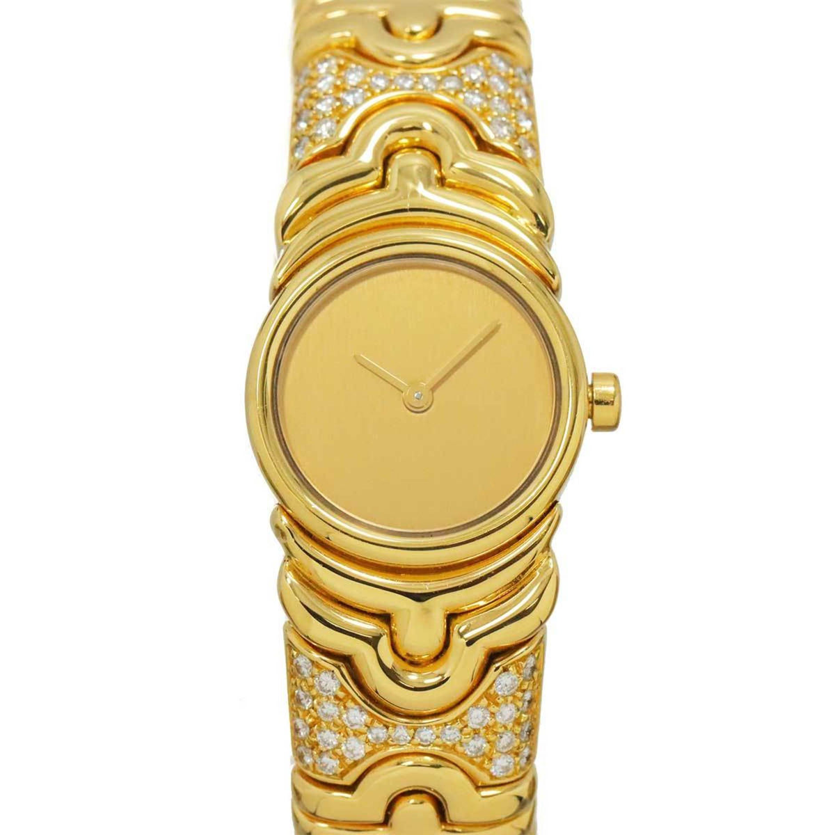 Pre-Owned BVLGARI Parentesi BJ01 Women's Watch with Diamond Bracelet, 18K Yellow Gold, Solid Gold Quartz Movement