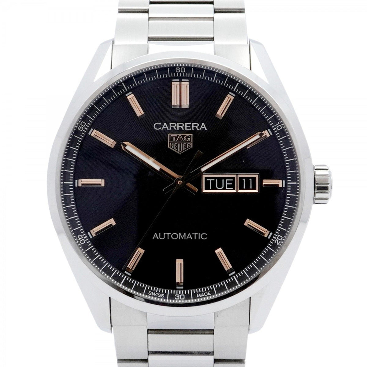 Pre-Owned TAG Heuer Carrera WBN2013 Black Dial Men's Watch