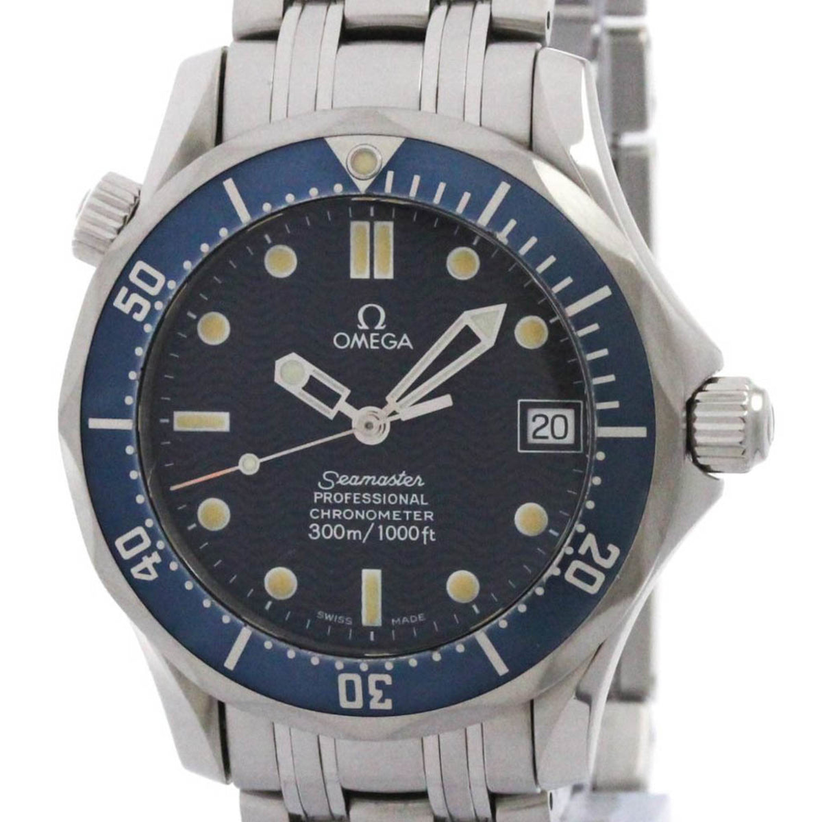 Pre-Owned OMEGA Seamaster Professional 300M Mid Steel Size Watch 2551.80 Polished