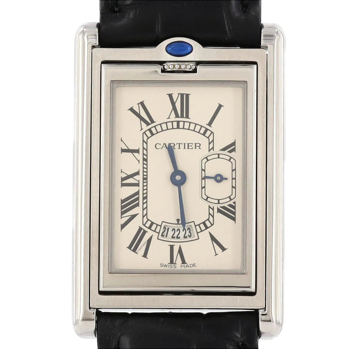 Pre-Owned Cartier Tank Basculante LM W1016055 Stainless Steel Quartz Watch