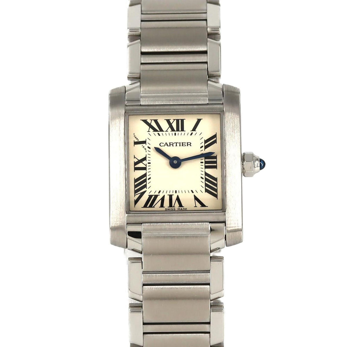 Gebrauchte Cartier Tank Francaise SM W51008Q3 SS Armbanduhr Quarz 