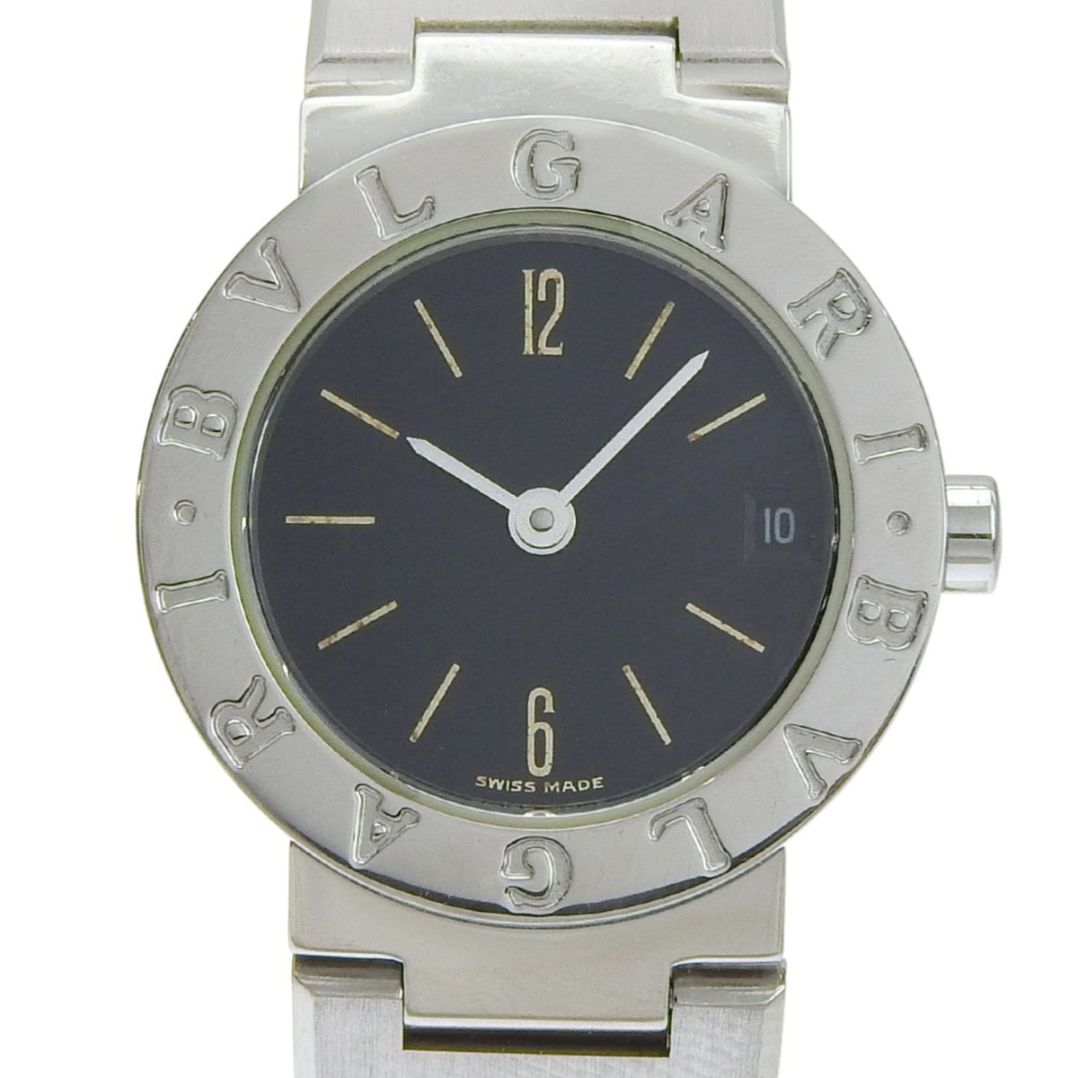 Pre-Owned Bvlgari BVLGARI Watch BB23SS Stainless Steel Quartz Analog Black Dial Women's
