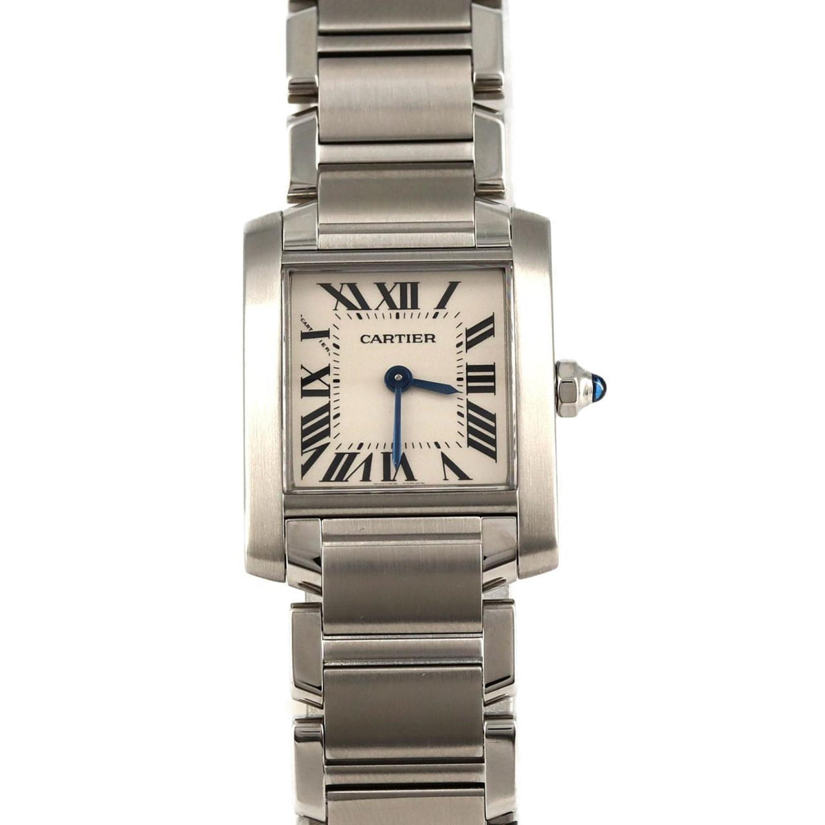 Gebrauchte Cartier Tank Francaise SM W51008Q3 SS Armbanduhr Quarz 