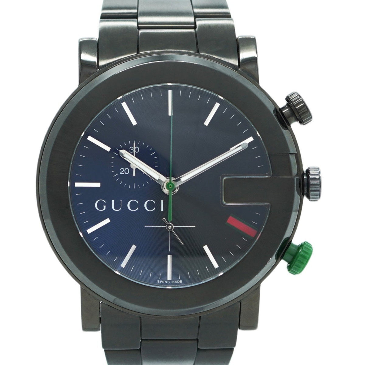 Gebrauchte Gucci 101M YA101331 Herrenuhr mit schwarzem Zifferblatt 