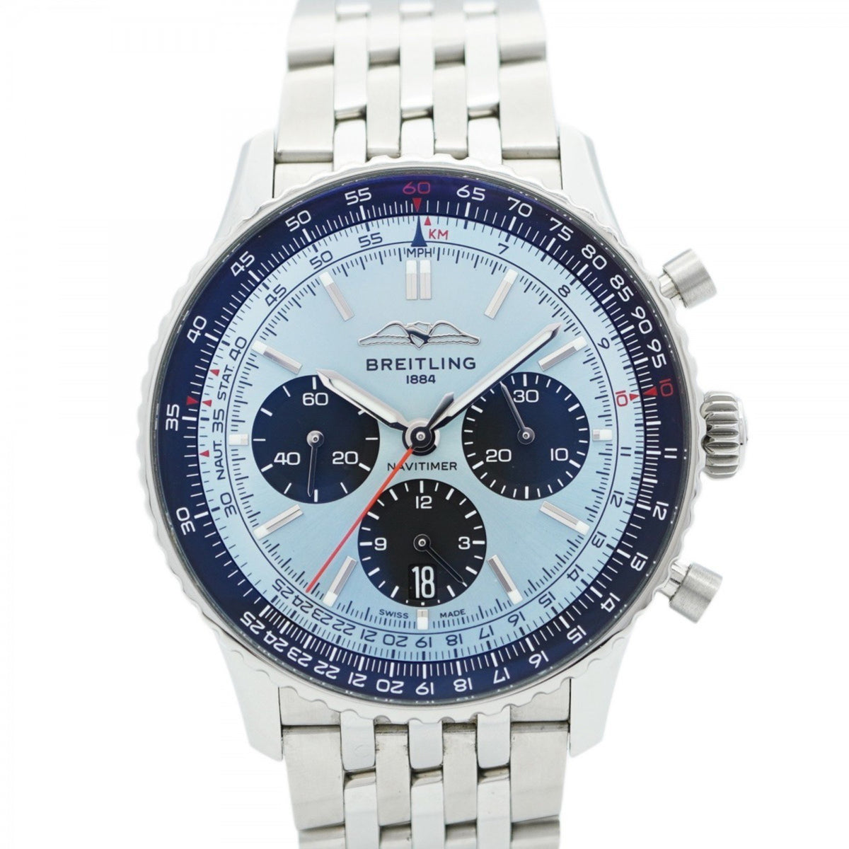 Pre-Owned Breitling Navitimer AB0138 Blue Dial Men's Watch