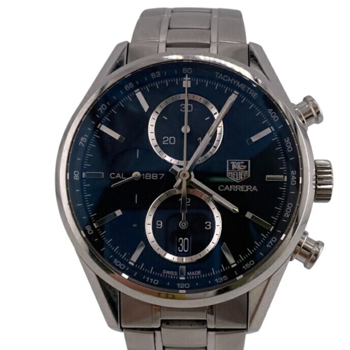 Pre-Owned TAG HEUER CAR2110-4 Carrera Watch Analog Digital Silver Men's