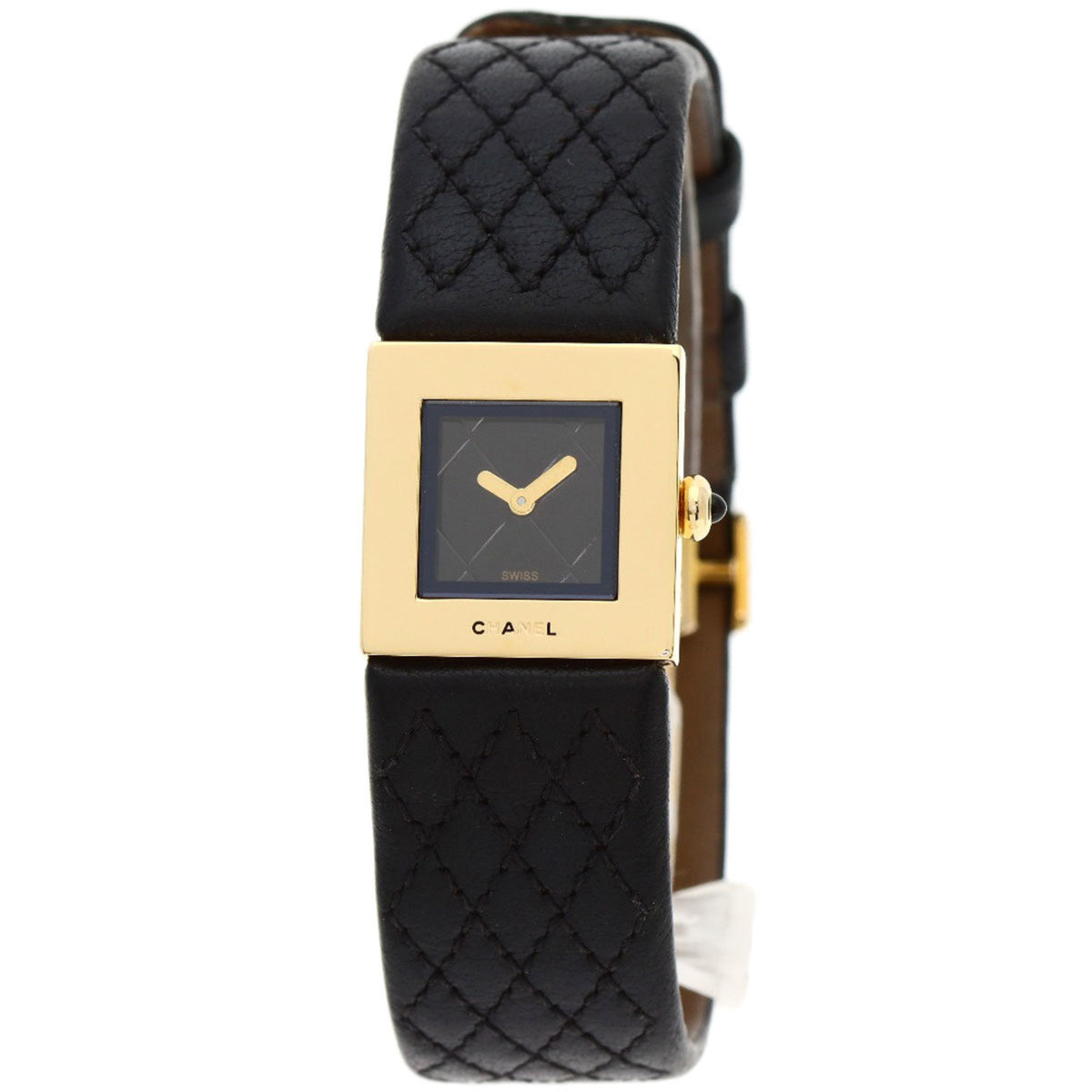 Gebrauchte Chanel H0111 Matelassé Uhr 18K Gelbgold Leder Damen CHANEL 