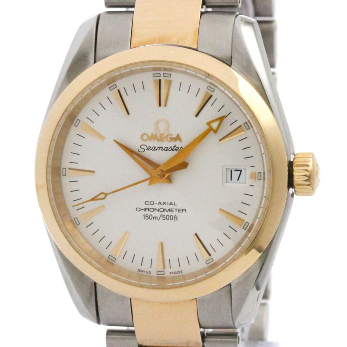 Pre-Owned OMEGA Seamaster Aqua Terra K18 Pink Gold Steel Watch 2304.30 Polished
