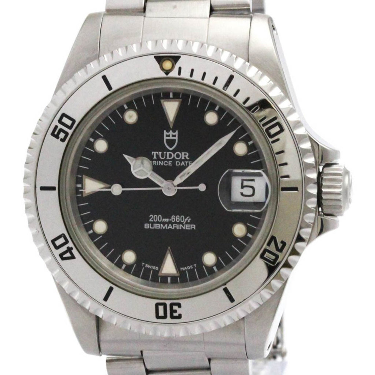 Pre-Owned TUDOR Prince Date Submariner Serial B Steel Mens Watch 79190 Polished