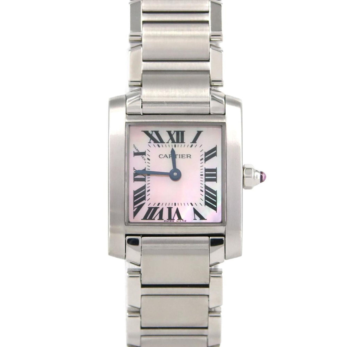 Gebrauchte Cartier Tank Francaise SM W51028Q3 SS Armbanduhr Quarz 