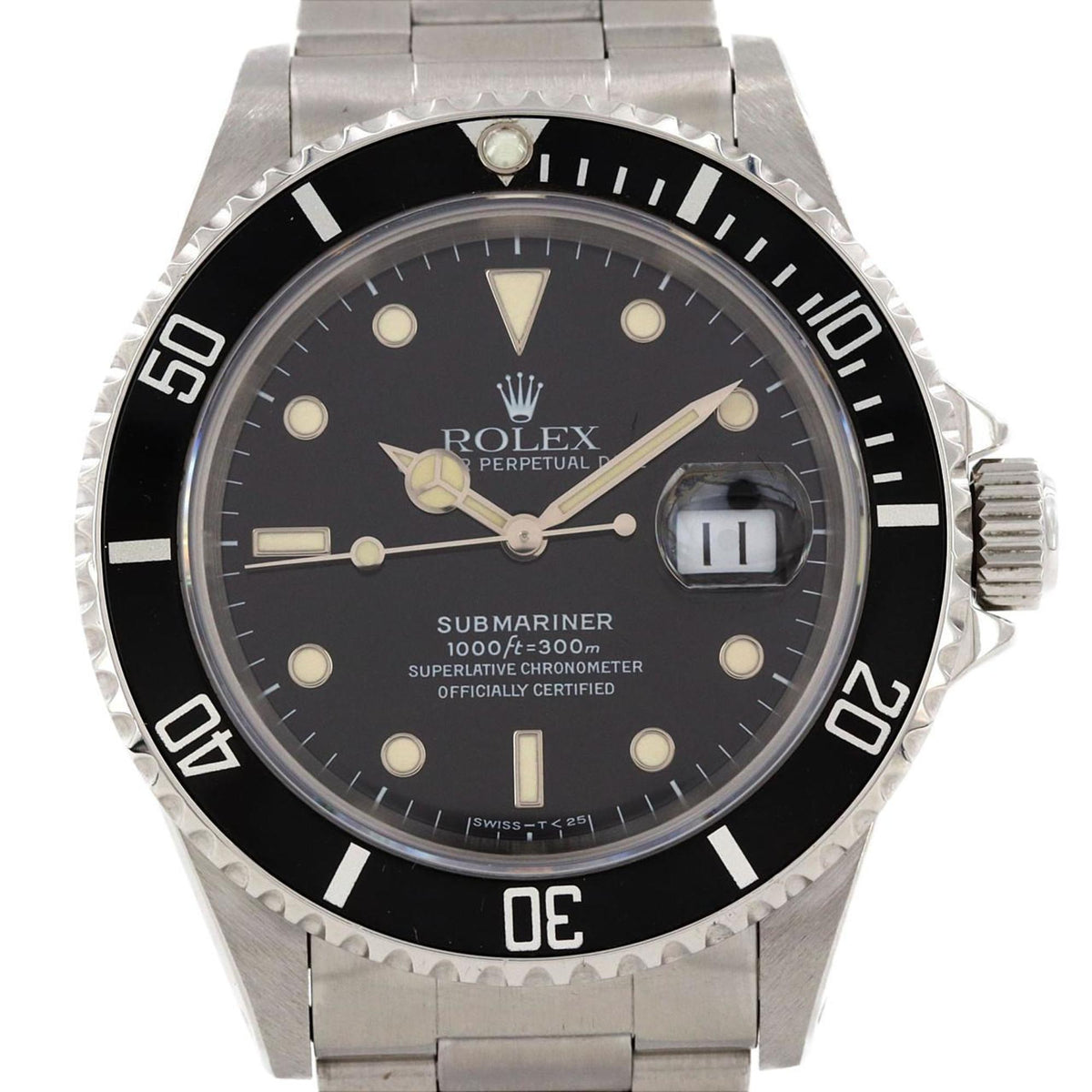 Gebrauchte Rolex Submariner Date 16610. SS Armbanduhr Automatik U-Serie 