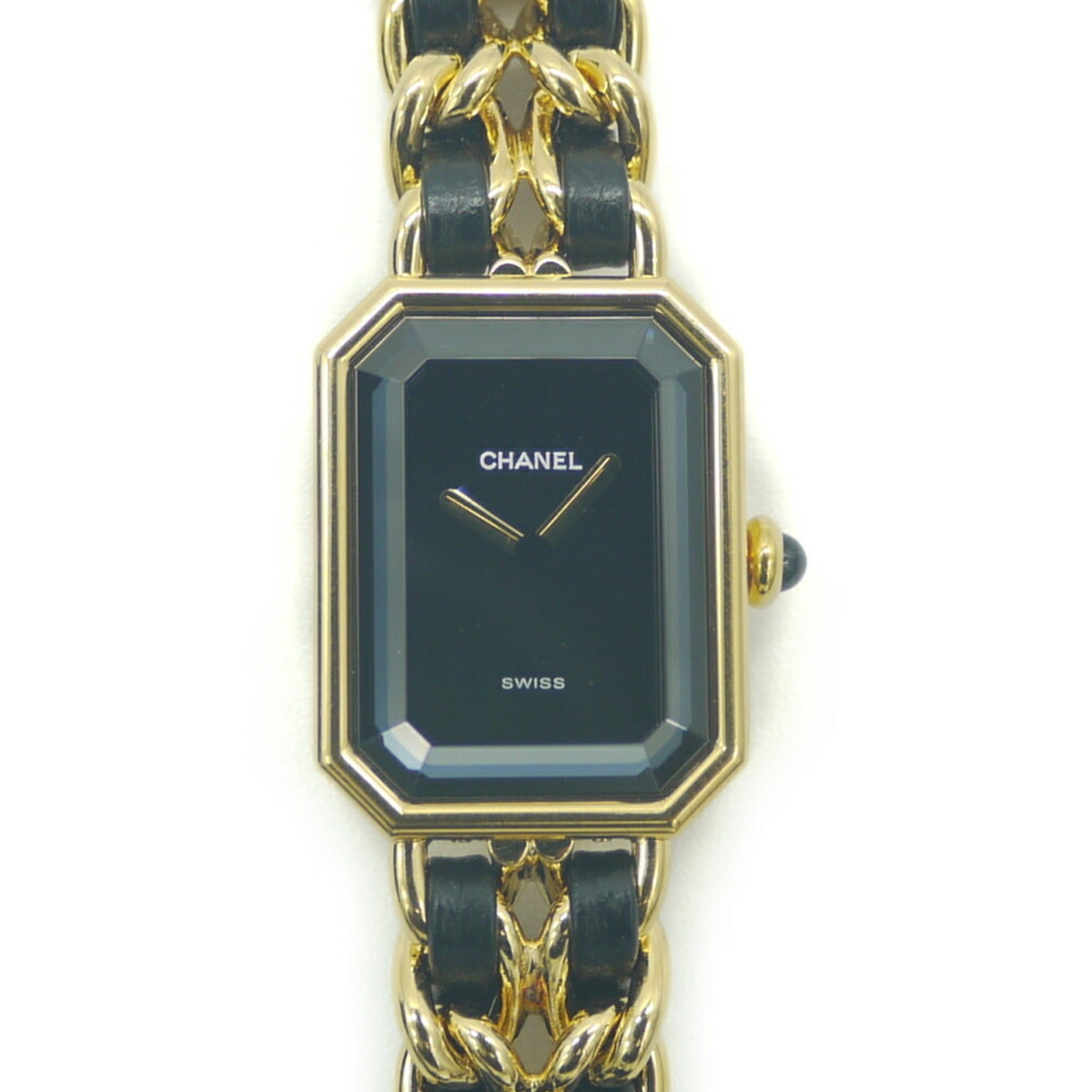 Gebrauchte CHANEL Premiere Damenuhr Größe M Quarz H0001 schwarzes Zifferblatt 