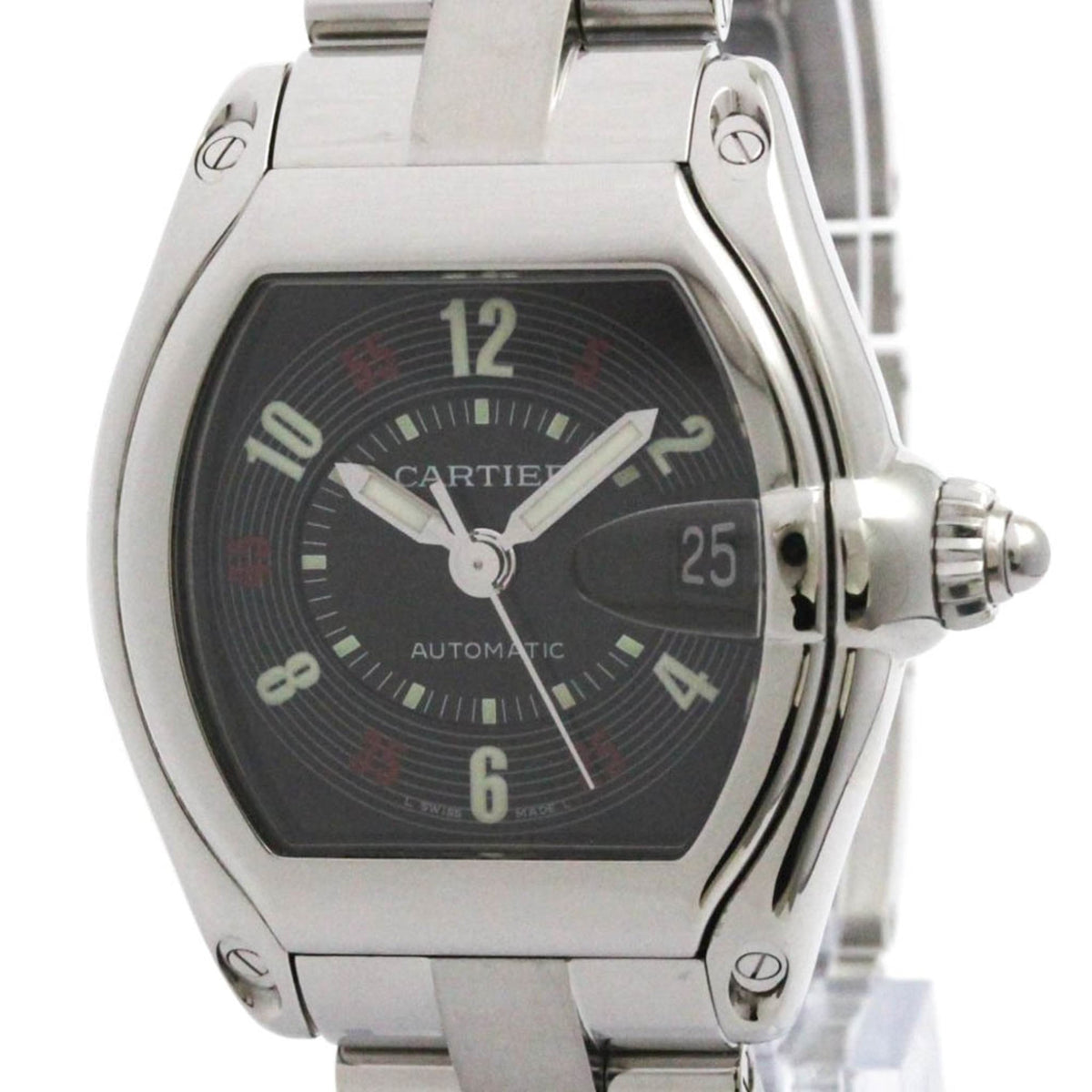 Pre-Owned CARTIER Roadstar Steel Automatic Mens Watch W62002V3 Polished