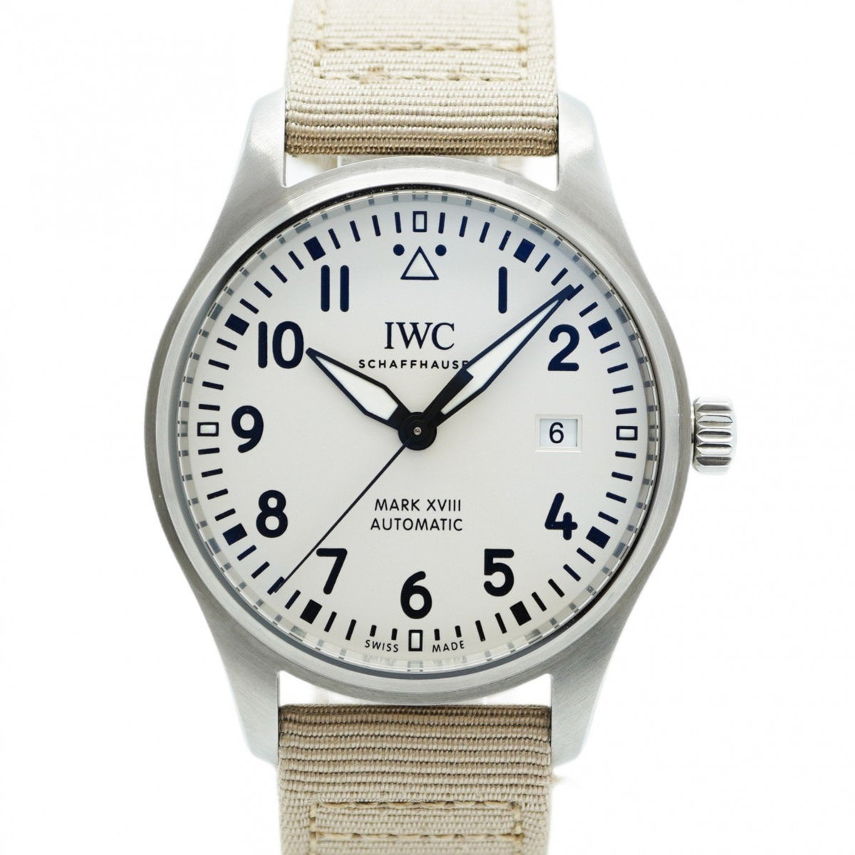 Gebrauchte IWC Schaffhausen Fliegeruhr Mark XVIII IW327017 Herren Elfenbein Zifferblatt 