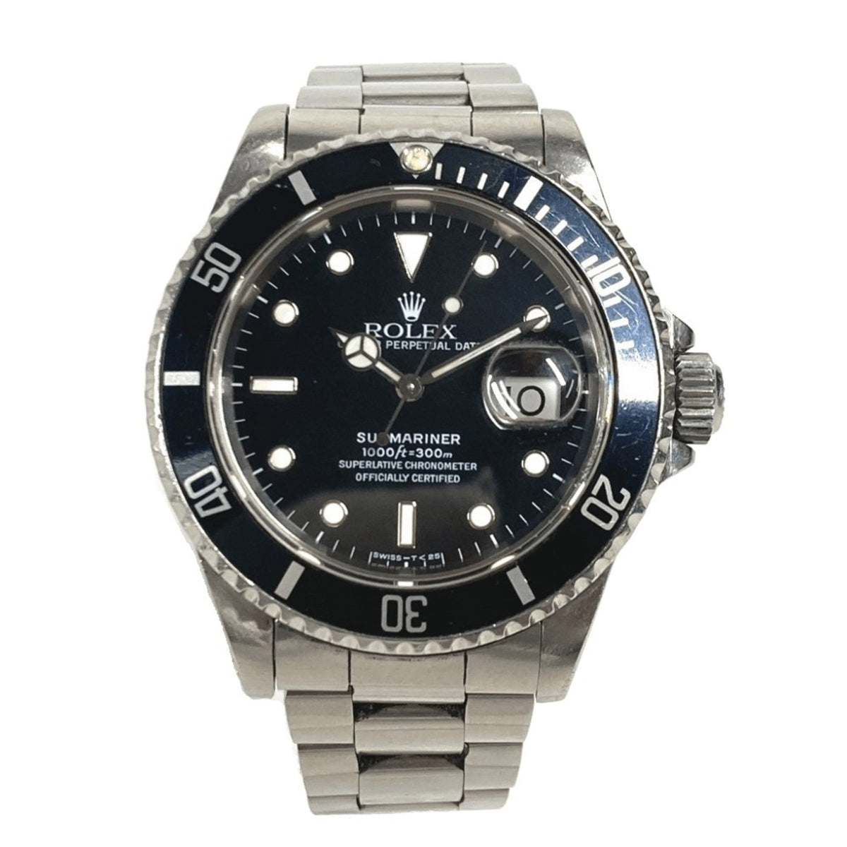 Gebrauchte ROLEX Rolex 16610 Submariner Date Herrenuhr S-Serie SS Schwarz 