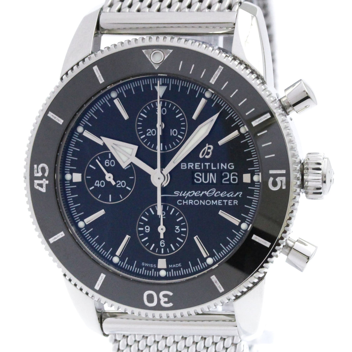 Pre-Owned BREITLING Superocean Heritage II Chronograph Steel Automatic Watch A13313 Polished