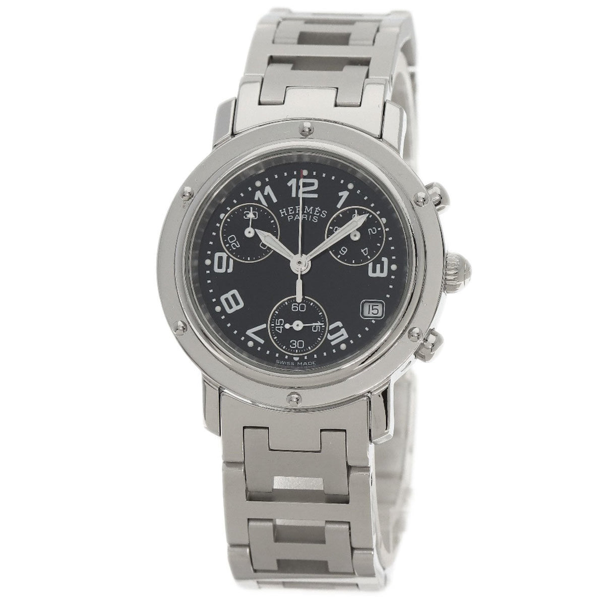 Gebrauchte Hermes CL1.310 Clipper Chrono Uhr Edelstahl SS Damen HERMES 