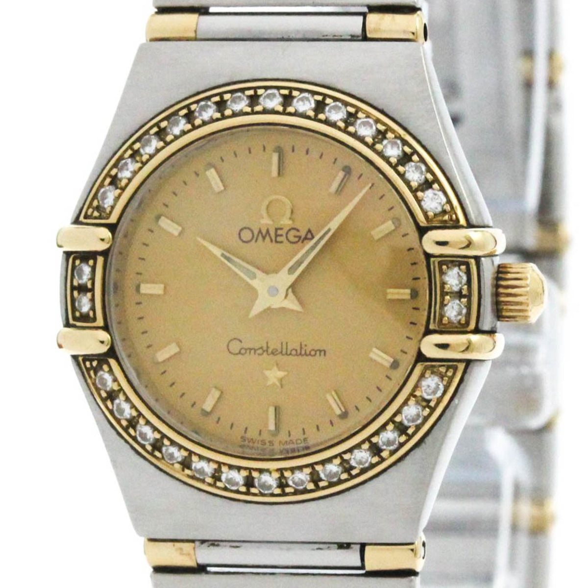 Gebrauchte polierte OMEGA Constellation Diamant 18 Karat Gold Stahl Uhr 1367.10 BF581498 