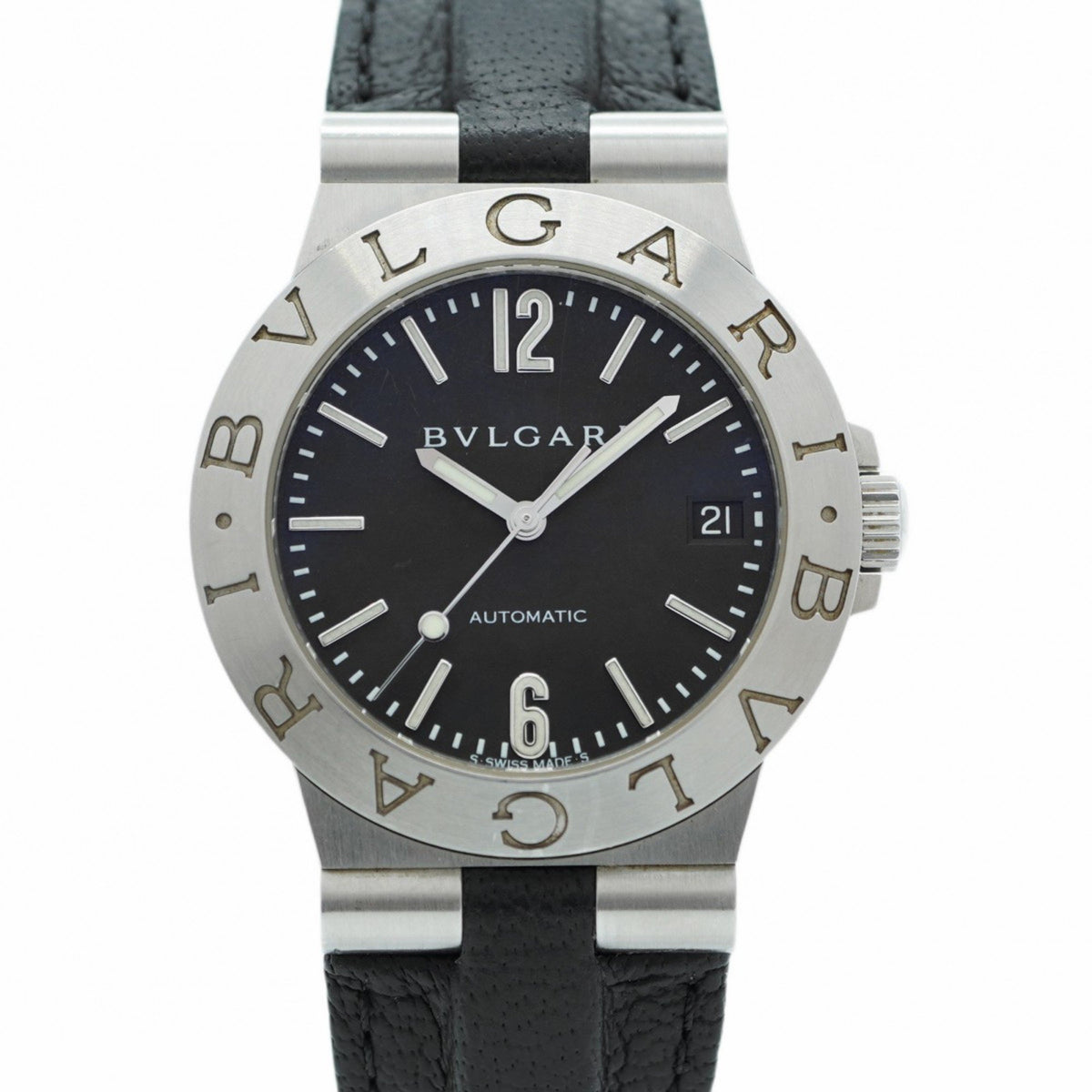 Gebrauchte Bvlgari Diagono LCV35S Herrenuhr mit schwarzem Zifferblatt 
