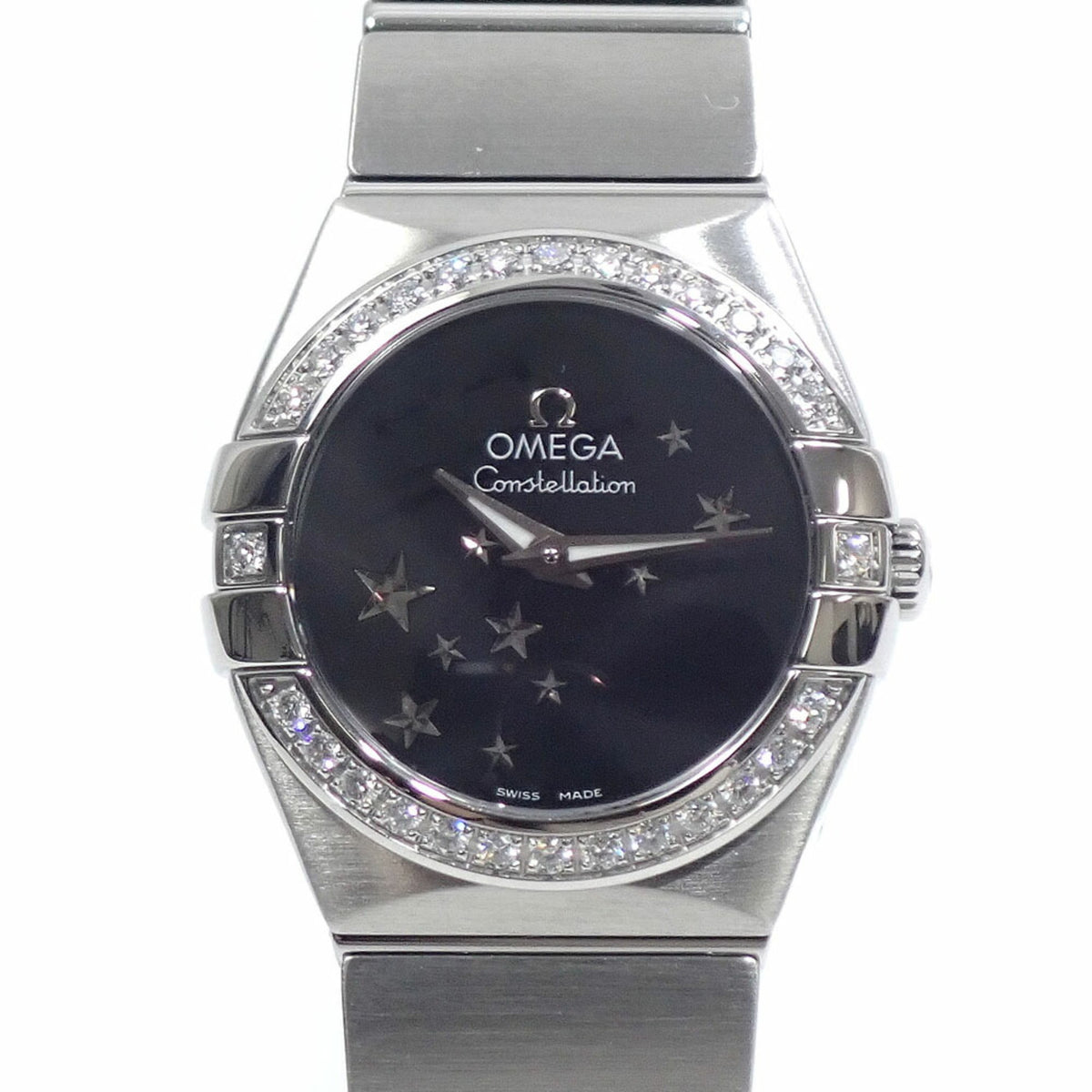 Pre-Owned Omega Constellation Ladies Quartz Watch with Diamonds, Stainless Steel, 123.15.24.60.01.001, Battery-Powered