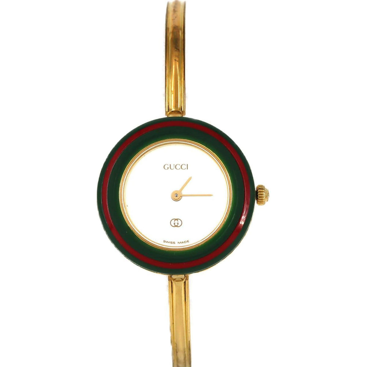 Pre-Owned Gucci Change Ring GP Size M 1100-L Quartz Watch