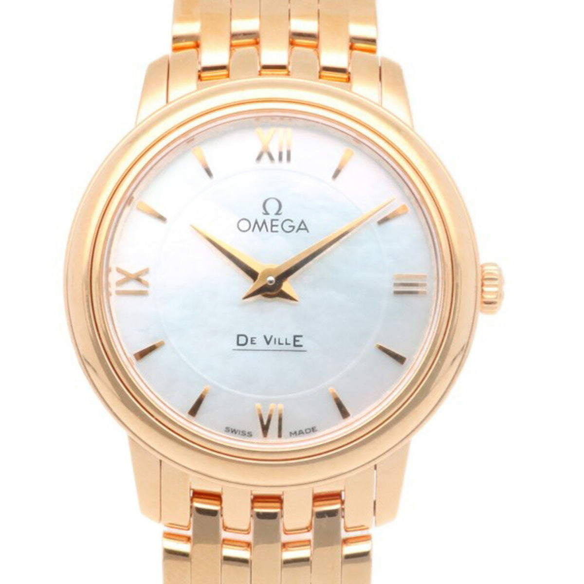 Gebrauchte Omega Constellation Prestige Uhr 18K 45450276005002 Quarz Damen OMEGA Shell Zifferblatt 
