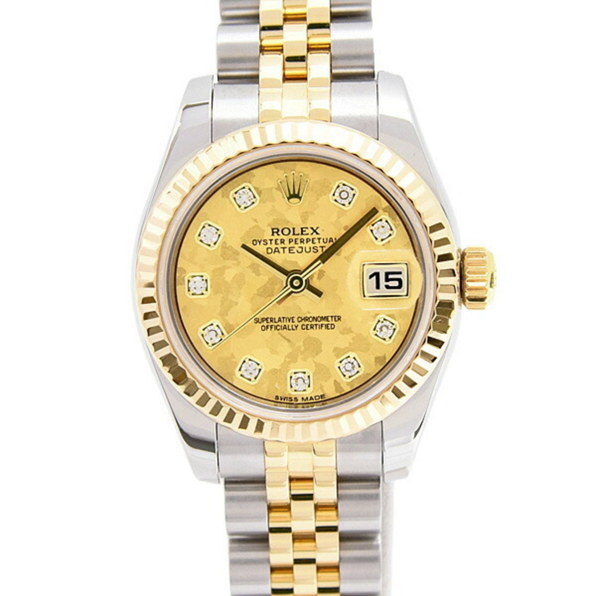 Pre-Owned Rolex Women's Datejust 10P Automatic Watch with Random Gold Crystal Dial, Stainless Steel and Yellow Gold, Model 179173G