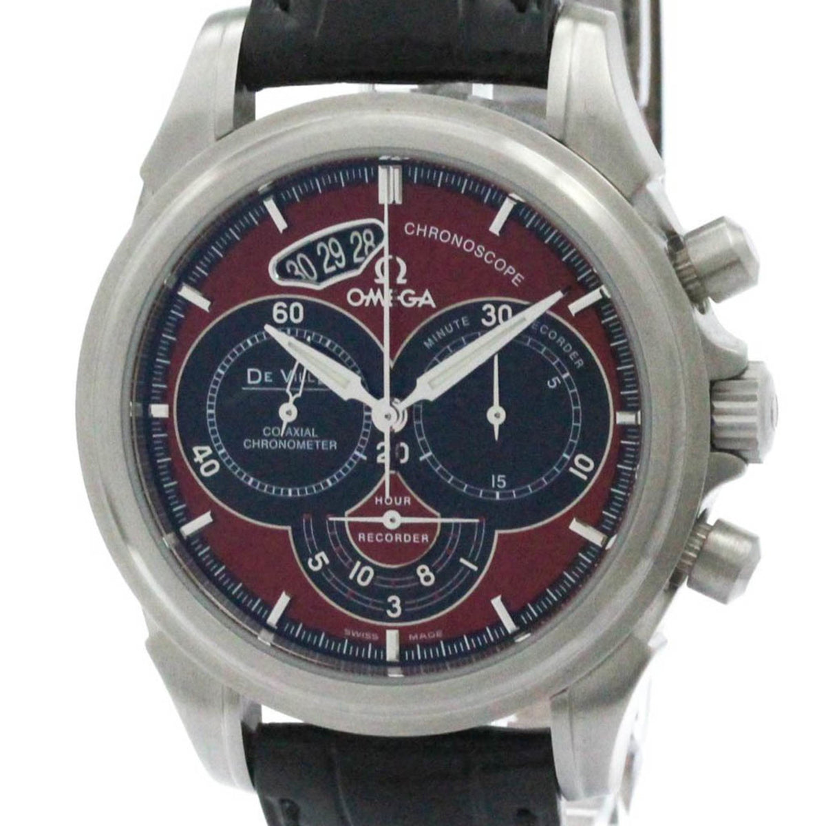 Gebrauchte OMEGA De Ville Chronoscope CO-Axial Stahluhr 4851.61.31 poliert 